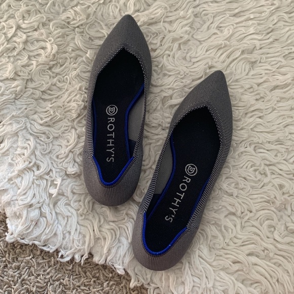 Rothy’s The Point Grey Heathered Pointed Toe Flats, size 8 - Picture 2 of 6